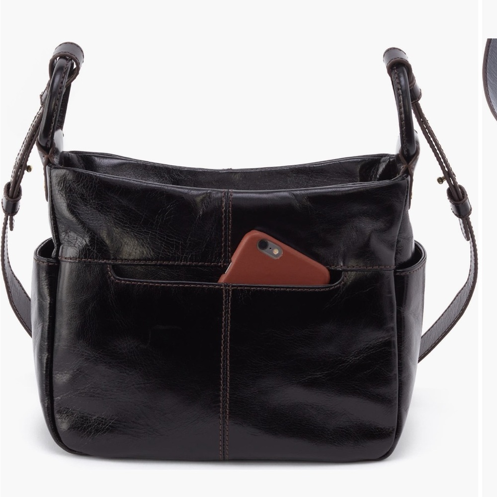 HOBO Classic Black Leather Shoulder Bag - Picture 2 of 10